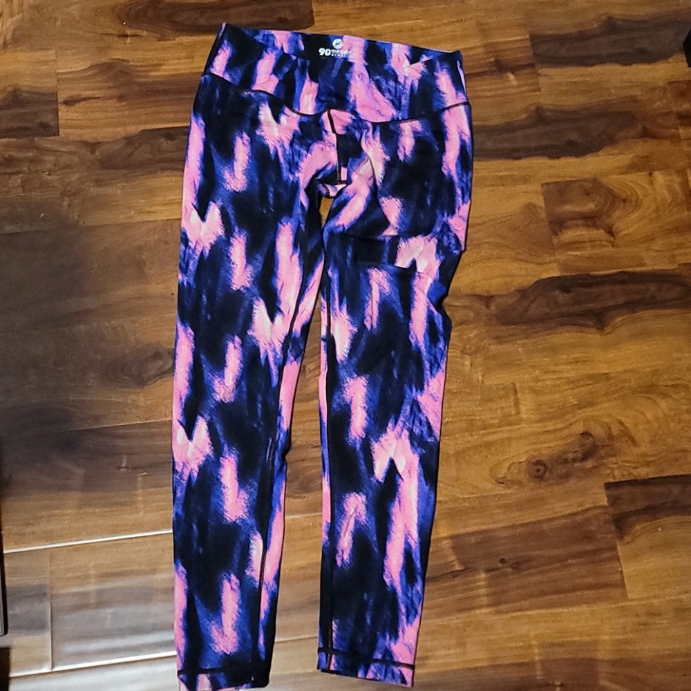 Purple black and pink leggings